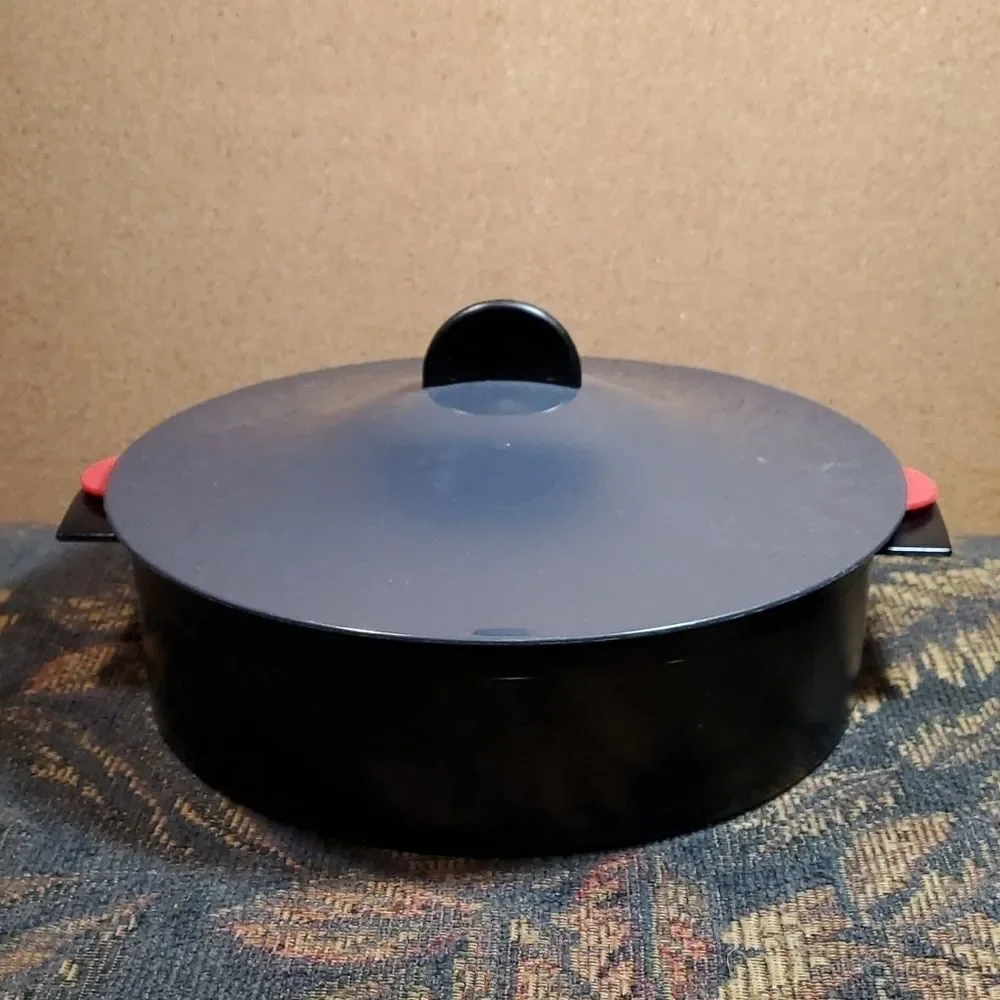 Vintage Tupperware CrystalWave Microsteamer Black and Red